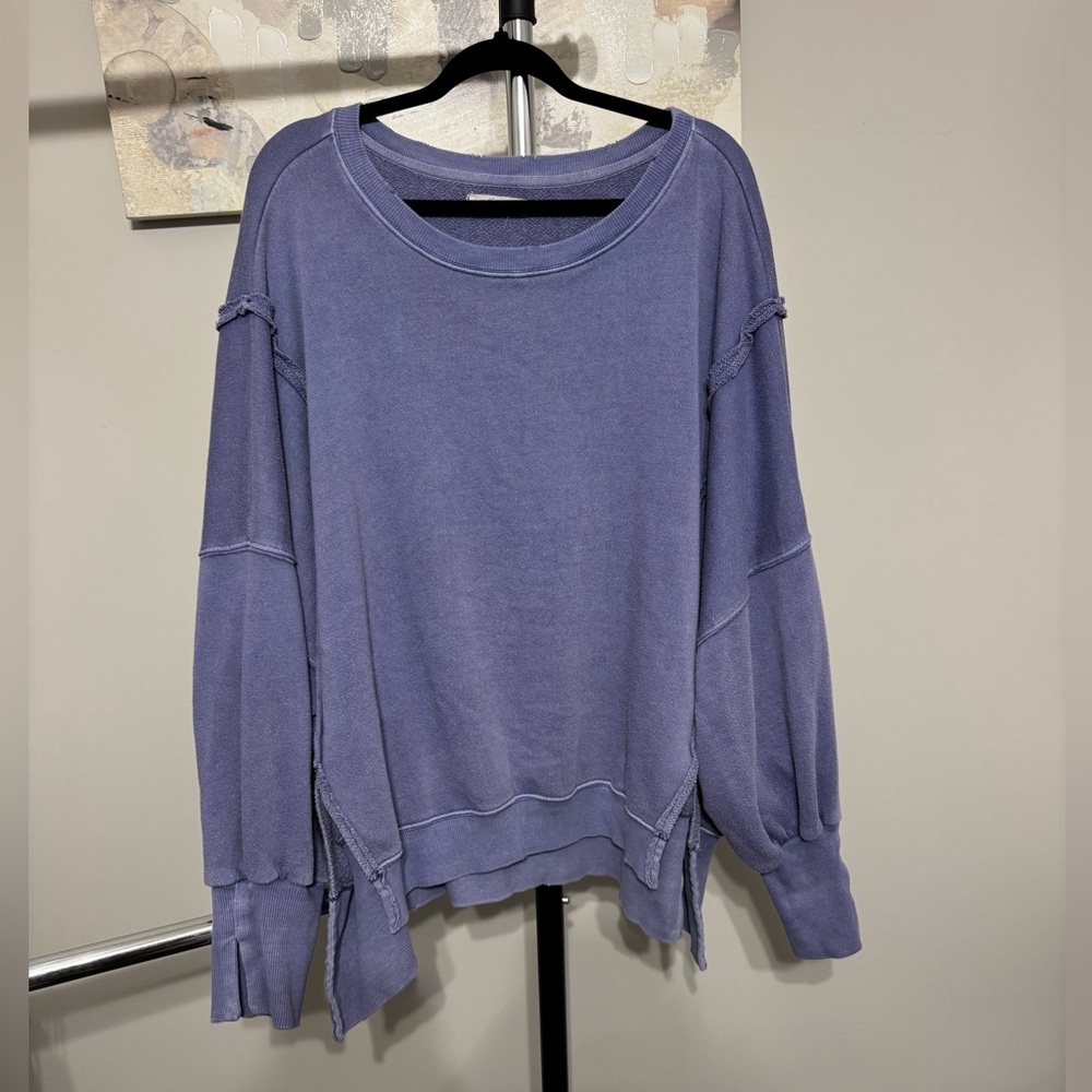 We the Free Purple Camden terrycloth oversized sweatshirt size M
